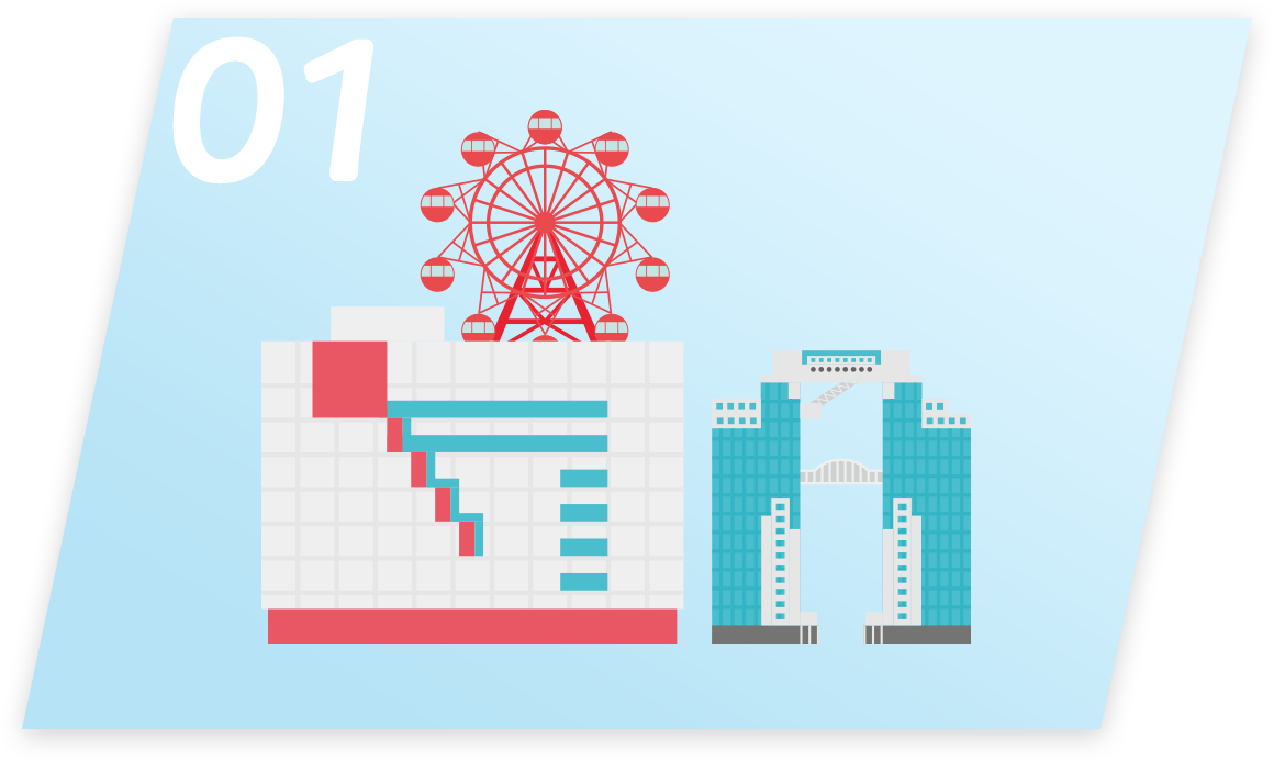 都市型キャンパスのイラスト