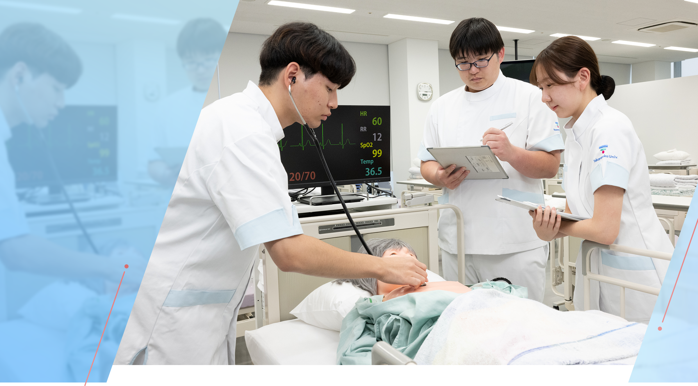 看護学部で学んでいる様子