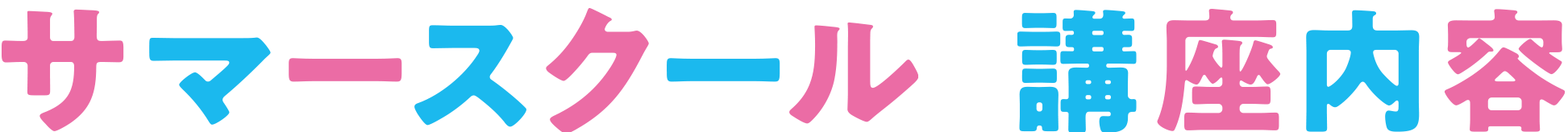 サマースクール 講座内容